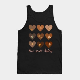 African American Love Pride History Melanin Wildflower Hearts Tank Top